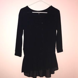 Black Cardigan with see-through trim